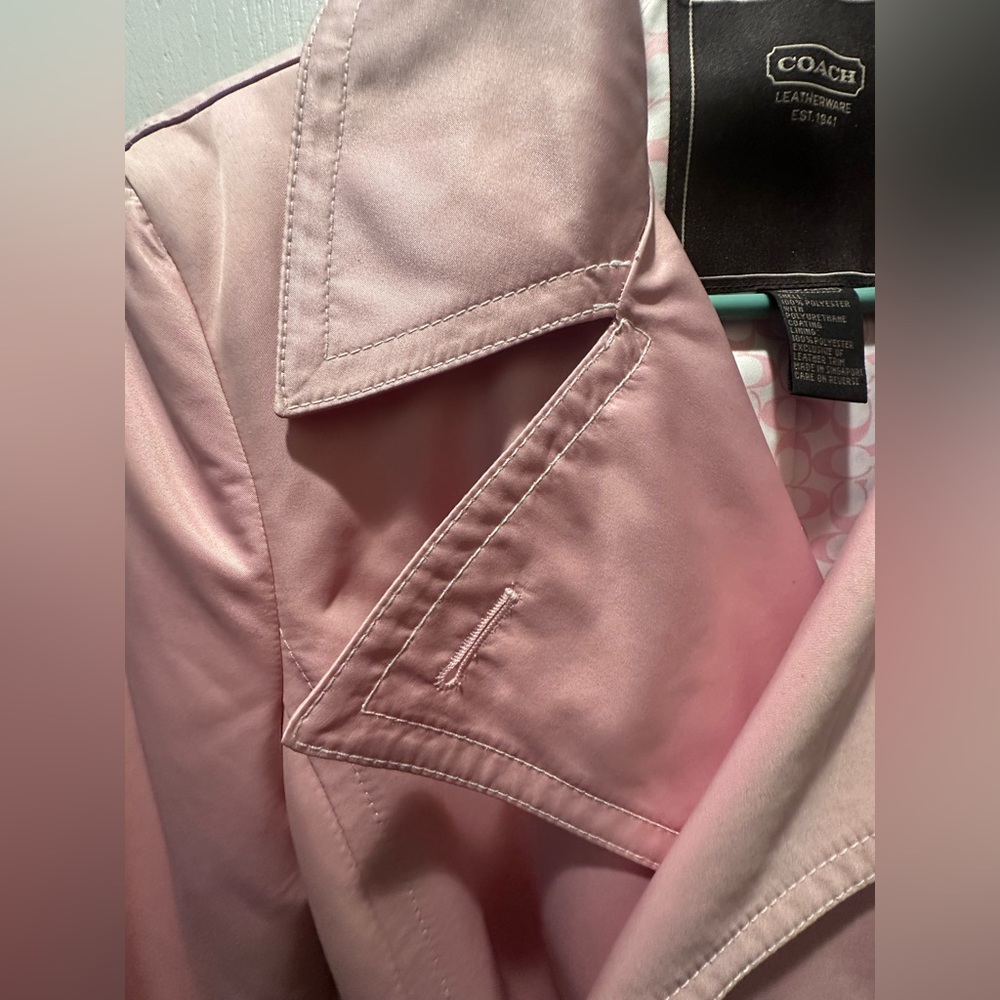 Authentic New Coach Vintage Blush Pink Women's Trench Rain Coat! SZ 8 - Picture 4 of 9